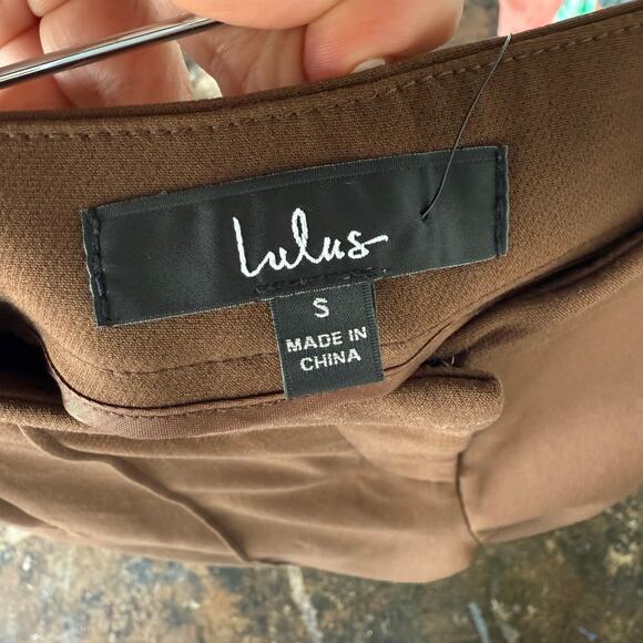 Lulus Pants Tailored Slim Ankle Chocolate Brown Trousers Business Casual Small - Picture 4 of 6